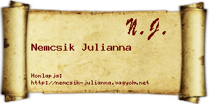 Nemcsik Julianna névjegykártya